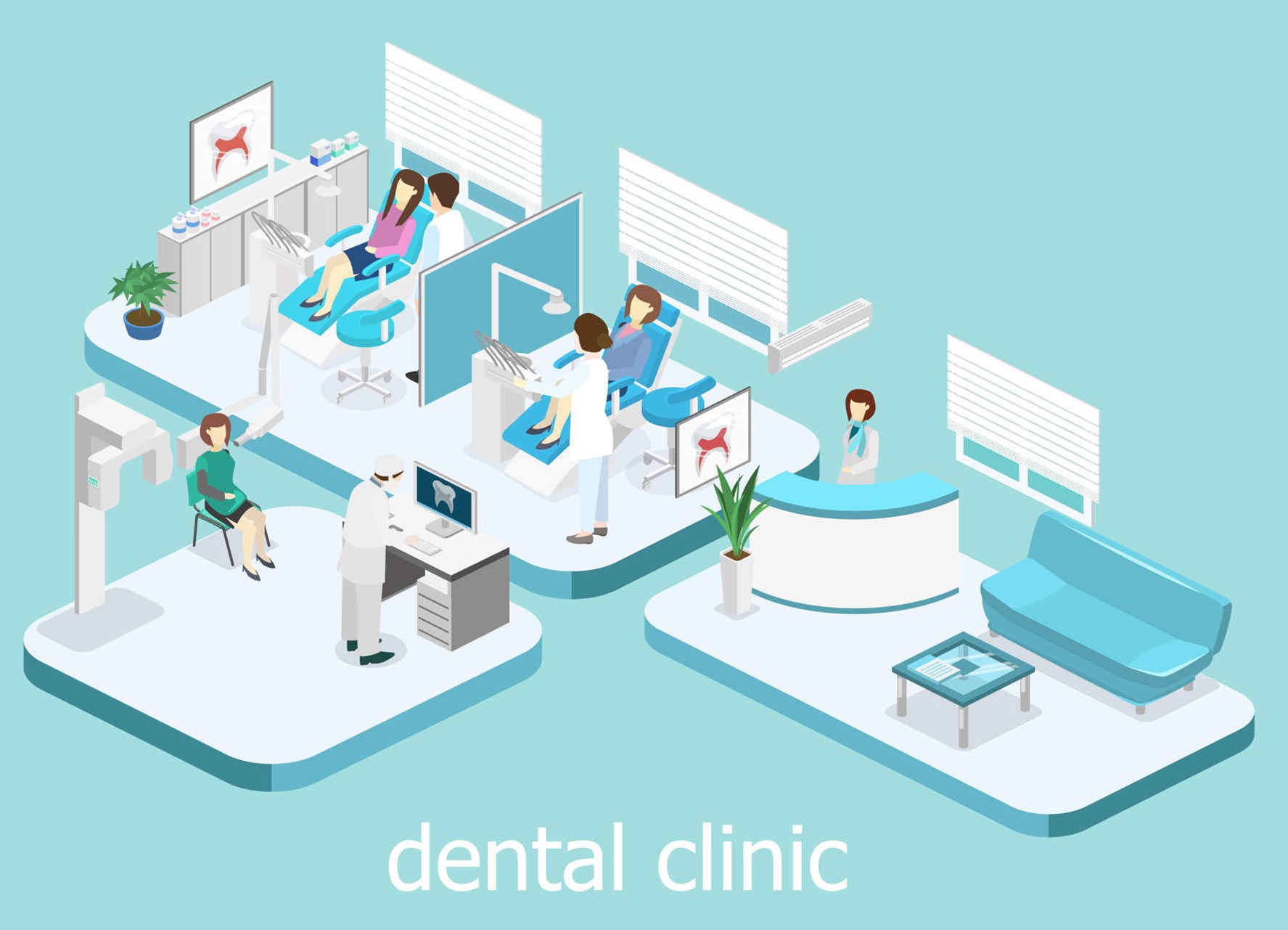 Vector illustration of a dental clinic